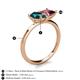 5 - Zoya Pear Shape London Blue Topaz & Princess Shape Rhodolite Garnet 2 Stone Duo Ring 