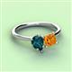 3 - Zoya Pear Shape London Blue Topaz & Princess Shape Citrine 2 Stone Duo Ring 