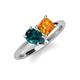 4 - Zoya Pear Shape London Blue Topaz & Princess Shape Citrine 2 Stone Duo Ring 