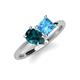 4 - Zoya Pear Shape London Blue Topaz & Princess Shape Blue Topaz 2 Stone Duo Ring 