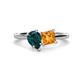 1 - Zoya Pear Shape London Blue Topaz & Princess Shape Citrine 2 Stone Duo Ring 