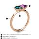 5 - Zoya Pear Shape London Blue Topaz & Princess Shape Amethyst 2 Stone Duo Ring 