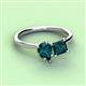 3 - Zoya Pear & Princess Shape London Blue Topaz 2 Stone Duo Ring 