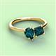 3 - Zoya Pear & Princess Shape London Blue Topaz 2 Stone Duo Ring 