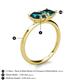 5 - Zoya Pear & Princess Shape London Blue Topaz 2 Stone Duo Ring 