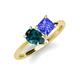4 - Zoya Pear Shape London Blue Topaz & Princess Shape Tanzanite 2 Stone Duo Ring 