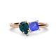 1 - Zoya Pear Shape London Blue Topaz & Princess Shape Tanzanite 2 Stone Duo Ring 