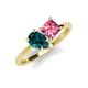 4 - Zoya Pear Shape London Blue Topaz & Princess Shape Pink Tourmaline 2 Stone Duo Ring 