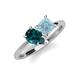 4 - Zoya Pear Shape London Blue Topaz & Princess Shape Aquamarine 2 Stone Duo Ring 