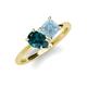 4 - Zoya Pear Shape London Blue Topaz & Princess Shape Aquamarine 2 Stone Duo Ring 