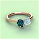 3 - Zoya Pear Shape London Blue Topaz & Princess Shape Aquamarine 2 Stone Duo Ring 