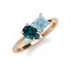 4 - Zoya Pear Shape London Blue Topaz & Princess Shape Aquamarine 2 Stone Duo Ring 