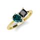 4 - Zoya Pear Shape London Blue Topaz & Princess Shape Black Diamond 2 Stone Duo Ring 