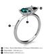 5 - Zoya Pear Shape London Blue Topaz & Princess Shape Black Diamond 2 Stone Duo Ring 