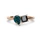 1 - Zoya Pear Shape London Blue Topaz & Princess Shape Black Diamond 2 Stone Duo Ring 