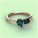 3 - Zoya Pear Shape London Blue Topaz & Princess Shape Black Diamond 2 Stone Duo Ring 