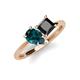 4 - Zoya Pear Shape London Blue Topaz & Princess Shape Black Diamond 2 Stone Duo Ring 