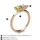 5 - Zoya Pear Shape Peridot & Princess Shape Certified Diamond 2 Stone Duo Ring 