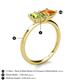 5 - Zoya Pear Shape Peridot & Princess Shape Citrine 2 Stone Duo Ring 