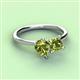 3 - Zoya Pear & Princess Shape Peridot 2 Stone Duo Ring 