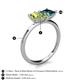 5 - Zoya Pear Shape Peridot & Princess Shape London Blue Topaz 2 Stone Duo Ring 
