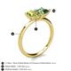 5 - Zoya Pear Shape Peridot & Princess Shape Lab Created Alexandrite 2 Stone Duo Ring 