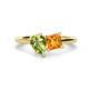 1 - Zoya Pear Shape Peridot & Princess Shape Citrine 2 Stone Duo Ring 