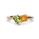 1 - Zoya Pear Shape Peridot & Princess Shape Citrine 2 Stone Duo Ring 