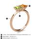 5 - Zoya Pear Shape Peridot & Princess Shape Citrine 2 Stone Duo Ring 