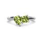 1 - Zoya Pear & Princess Shape Peridot 2 Stone Duo Ring 