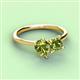 3 - Zoya Pear & Princess Shape Peridot 2 Stone Duo Ring 