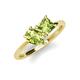 4 - Zoya Pear & Princess Shape Peridot 2 Stone Duo Ring 