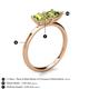 5 - Zoya Pear & Princess Shape Peridot 2 Stone Duo Ring 