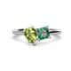 1 - Zoya Pear Shape Peridot & Princess Shape Lab Created Alexandrite 2 Stone Duo Ring 
