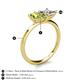 5 - Zoya Pear Shape Peridot & Princess Shape Forever One Moissanite 2 Stone Duo Ring 