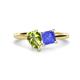 1 - Zoya Pear Shape Peridot & Princess Shape Tanzanite 2 Stone Duo Ring 