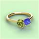 3 - Zoya Pear Shape Peridot & Princess Shape Tanzanite 2 Stone Duo Ring 