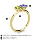 5 - Zoya Pear Shape Peridot & Princess Shape Tanzanite 2 Stone Duo Ring 