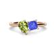 1 - Zoya Pear Shape Peridot & Princess Shape Tanzanite 2 Stone Duo Ring 