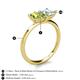 5 - Zoya Pear Shape Peridot & Princess Shape Aquamarine 2 Stone Duo Ring 