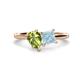 1 - Zoya Pear Shape Peridot & Princess Shape Aquamarine 2 Stone Duo Ring 
