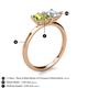5 - Zoya Pear Shape Peridot & Princess Shape Aquamarine 2 Stone Duo Ring 