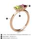5 - Zoya Pear Shape Peridot & Princess Shape Rhodolite Garnet 2 Stone Duo Ring 