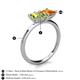 5 - Zoya Pear Shape Peridot & Princess Shape Citrine 2 Stone Duo Ring 