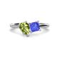 1 - Zoya Pear Shape Peridot & Princess Shape Tanzanite 2 Stone Duo Ring 