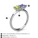 5 - Zoya Pear Shape Peridot & Princess Shape Tanzanite 2 Stone Duo Ring 