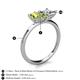 5 - Zoya Pear Shape Peridot & Princess Shape Certified Lab Grown Diamond 2 Stone Duo Ring 