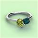 3 - Zoya Pear Shape Peridot & Princess Shape London Blue Topaz 2 Stone Duo Ring 