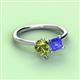 3 - Zoya Pear Shape Peridot & Princess Shape Tanzanite 2 Stone Duo Ring 