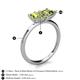 5 - Zoya Pear & Princess Shape Peridot 2 Stone Duo Ring 